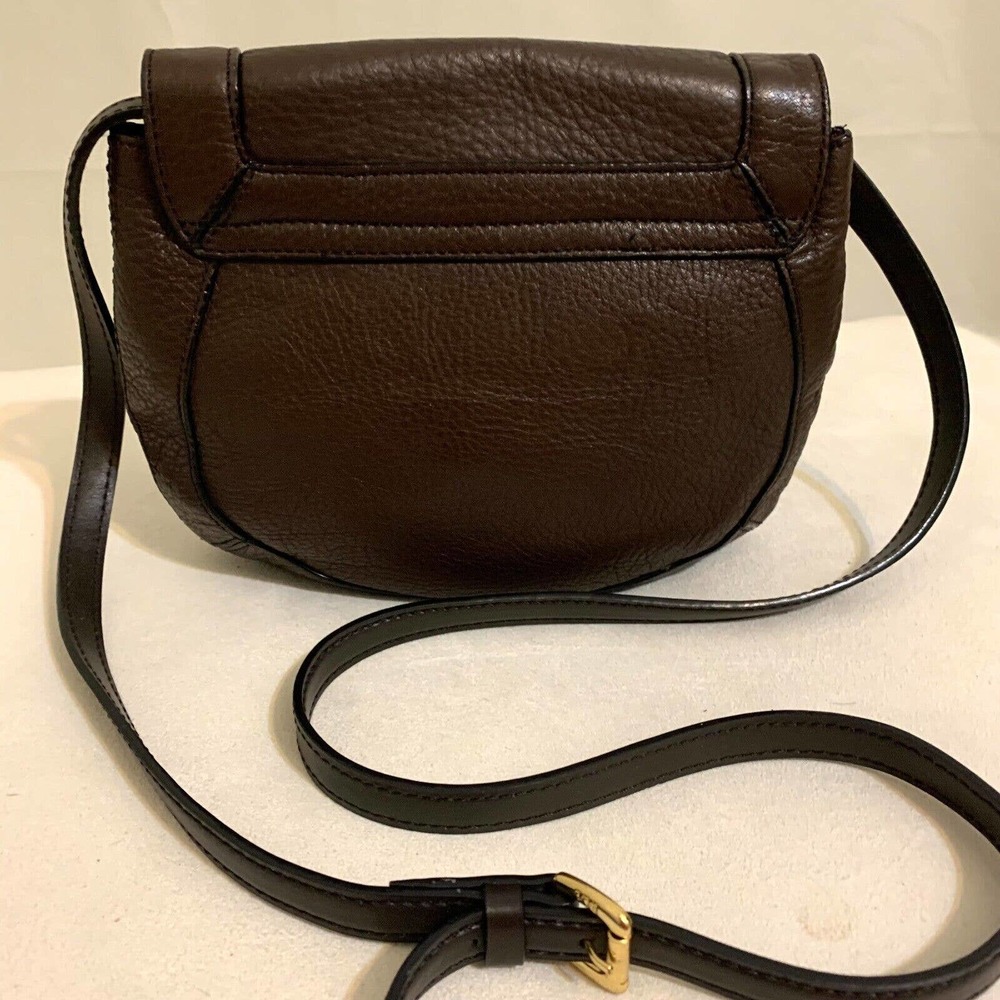 SOLD! POLO RALPH LAUREN Small Mahogany Brown Leather Vintage Flap XBody - Picture 15 of 16